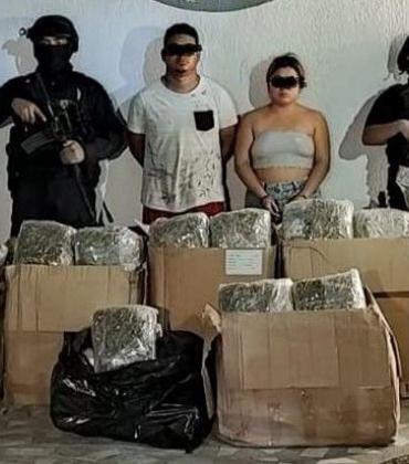 Decomisan 65 kilos de marihuana y detienen a dos en Playa del Carmen