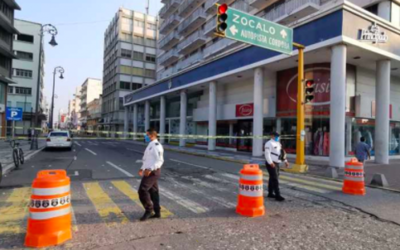 Cierran calles del Centro Histórico de Veracruz por Covid-19