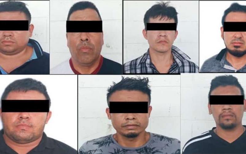 Detienen a 8 sicarios del CJNG con armas equipos tácticos drogas y autos robados en Poza Rica Veracruz