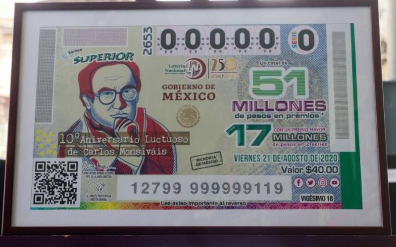 Lanzarán billete de lotería para conmemorar a Carlos Monsiváis