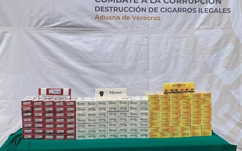 Millones de cigarros ilegales fueron destruidos en la nueva etapa de cambios en la aduana de Veracruz