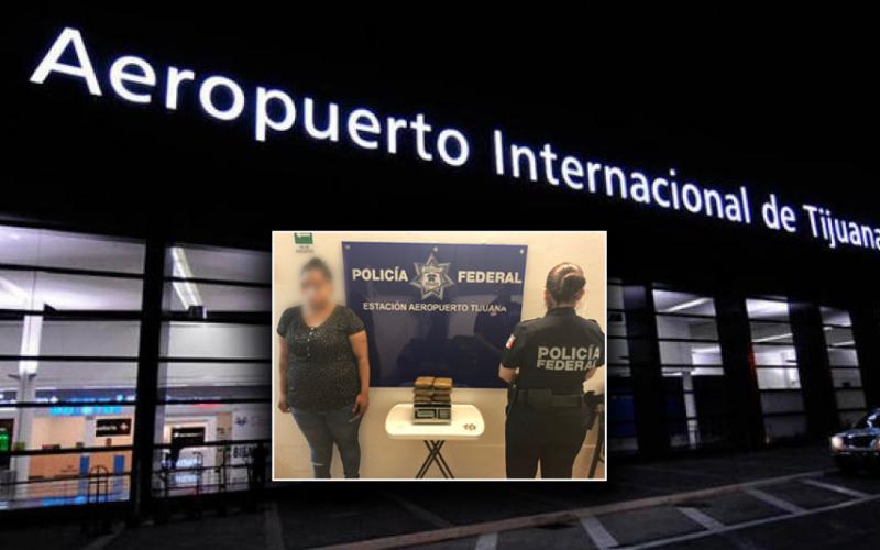 Más de cuatro kilos de heroína fueron decomisados en el aeropuerto de Tijuana