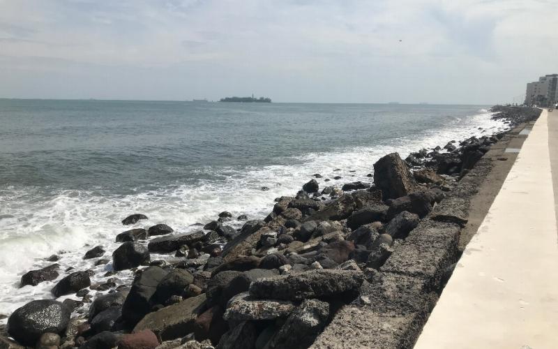 Este jueves se dio el fenómeno del llamado “mar de fondo” en playas de la zona conurbada Veracruz-Boca del Río