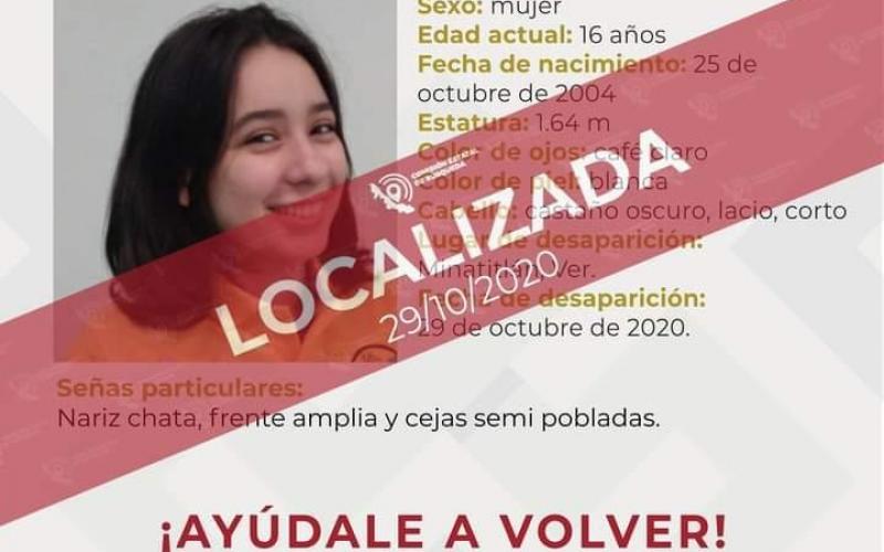 Mediante su Unidad de Policía Científica Preventiva, localizó a una adolescente cuando pretendía desplazarse a la Ciudad de México.