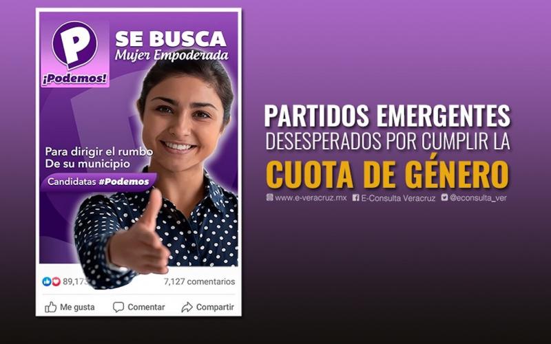 Desde el proceso electoral del 2018 en Veracruz los partidos políticos están obligados a postular 50 por ciento de candidaturas de hombres y 50 candidaturas de mujeres