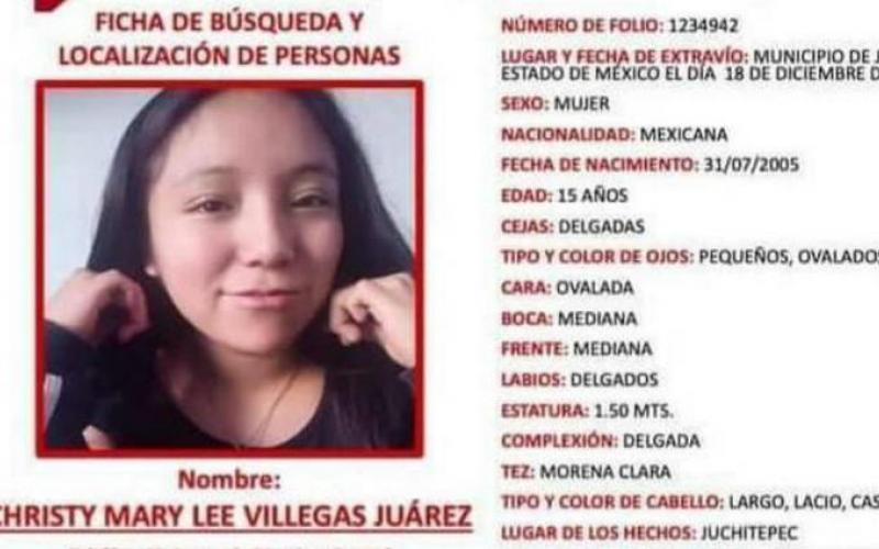 Localizan colgada de un árbol a Christy, adolescente desaparecida en Edomex