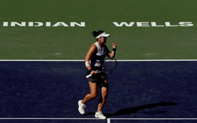 Bianca Andreescu durante su participación en el torneo de Indian Wells,