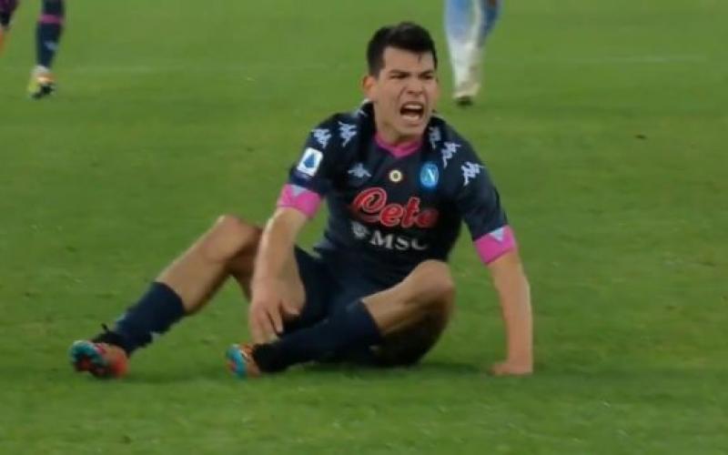  Lesionado Hirving Lozano, en el encuentro, Lazio vs Napoli 