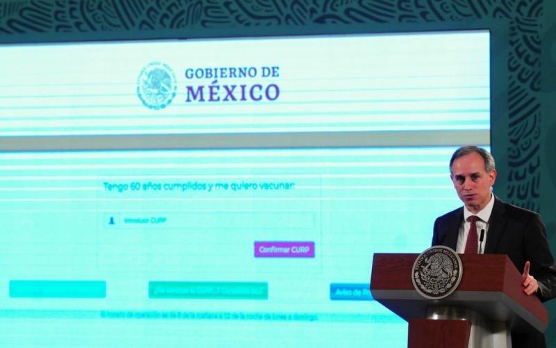 El subsecretario de Prevención y Promoción de la Salud, Hugo López-Gatell Ramírez, durante la conferencia matutina en Palacio Nacional, en la Ciudad de México, el 3 de febrero de 2021.