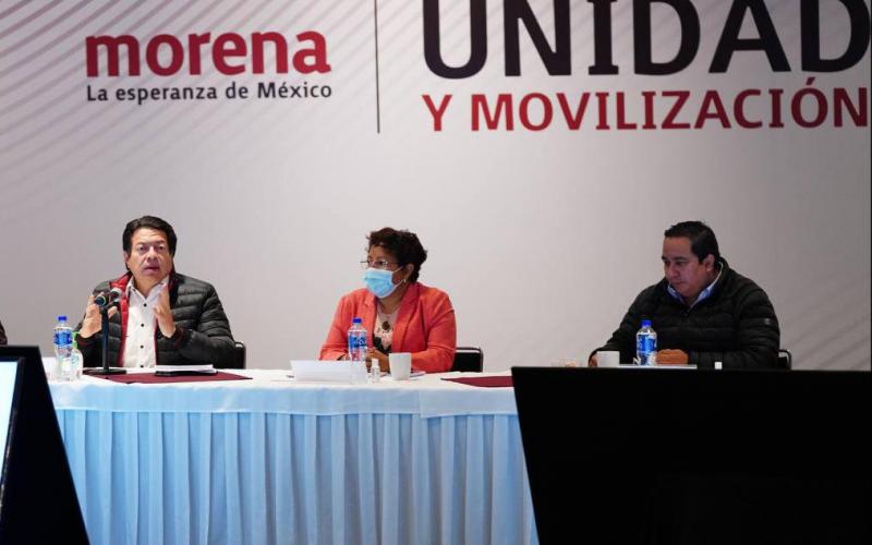 Reunión en la Comisión de elecciones de Morena, tras resolución para la candidatura  en Guerrero