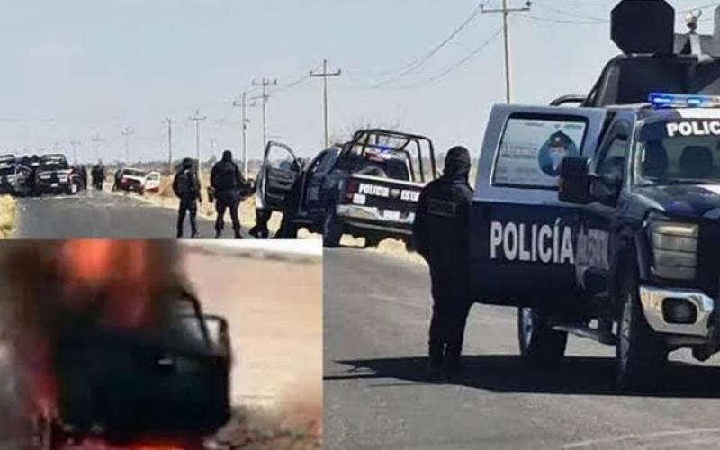  Zacatecas: Un artefacto explosivo lanzado por un grupo delictivo hace explotar una patrulla con 4 uniformados