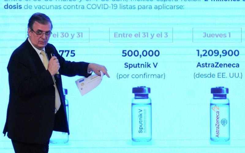 Marcelo Ebrard, secretario de Relaciones Exteriores, muestra la próxima llegada de vacunas contra el Covid-19