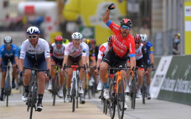 Sonny Colbrelli consiguió su primer triunfo en la segunda etapa de la Vuelta a Romandía