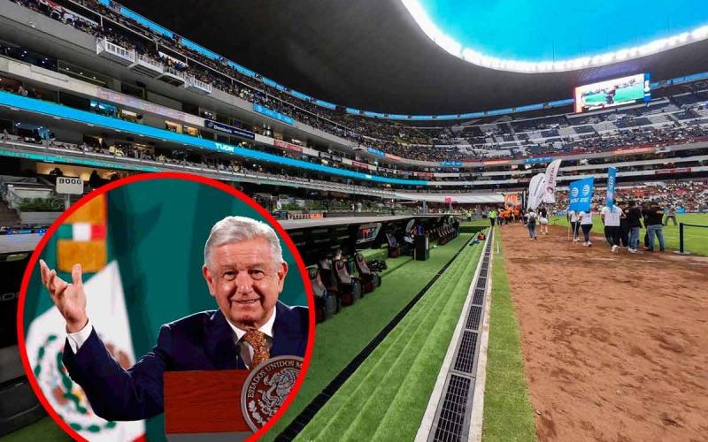 Confirma López Obrador rifa de palco en el Estadio Azteca.