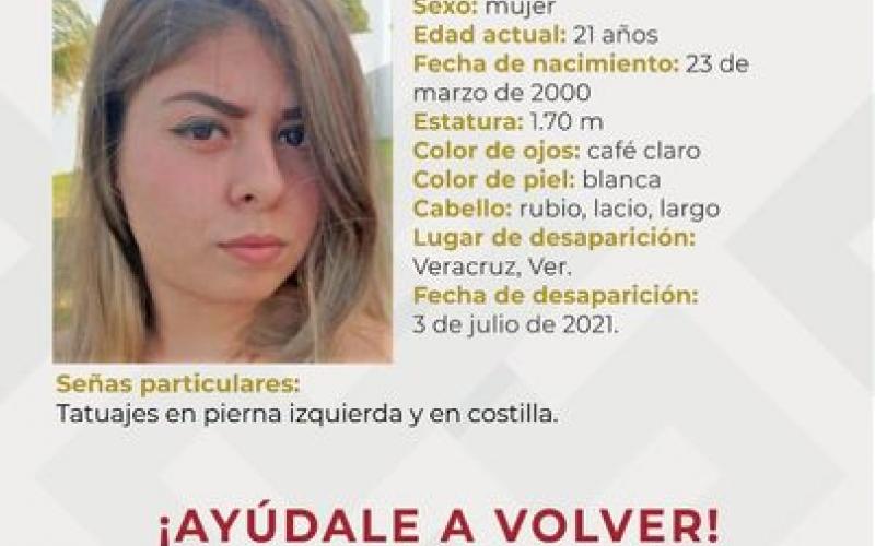 Desaparece joven mujer en Veracruz