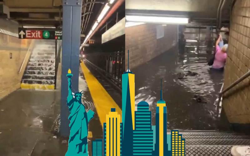 El metro de Nueva York sufre inundaciones