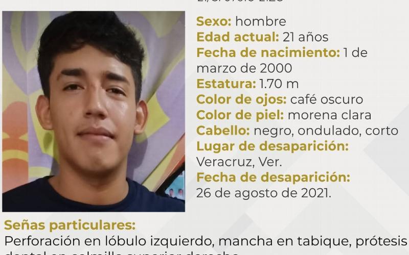 Desaparece joven de 21 años en Veracruz