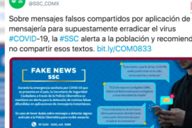 Advierte SSC sobre noticias falsas de supuesta erradicación de COVID-19 con helicópteros: CDMX