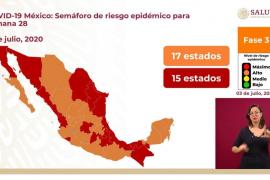 Dan a conocer el semáforo epidemiológico que aplicara del 6 al 12 de julio en México