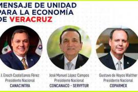  Concanaco, Coparmex y Canacintra se meten en Veracruz