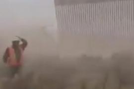 La tormenta Hanna derrumbó un tramo del muro fronterizo en Tamaulipas