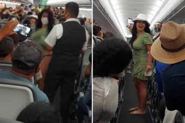 Video: "Lady Covid" inicia discusión en vuelo de Cancún