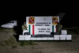 Narcoavioneta con cocaína es interceptada en Palenque Chiapas