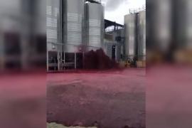 Vídeo: Miles de litros de vino se derraman tras reventarse un depósito en España 