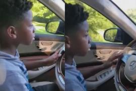  Un niño con 11 años de edad conduce automóvil para llevar a su abuelita al hospital