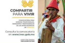 El Instituto Veracruzano de la Cultura (IVEC), con apoyo de la Secretaría de Cultura federal, convoca a músicos tradicionales, danzantes y profesionales de las artes escénicas