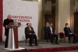 El presidente Andrés Manuel López Obrador durante su conferencia de prensa matutina en Palacio Nacional, el 29 de diciembre de 2020.