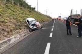   Fallecen dos personas tras volcar auto en autopista Cardel-Veracruz