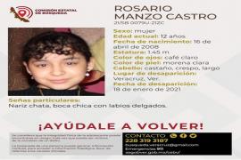 La Fiscalía General del Estado inició la búsqueda de la adolescente Rosario Manzo Castro, de 12 años
