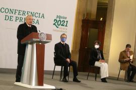 El presidente Andrés Manuel López Obrador durante su conferencia matutina en Palacio Nacional, en la Ciudad de México, el 15 de febrero de 2021