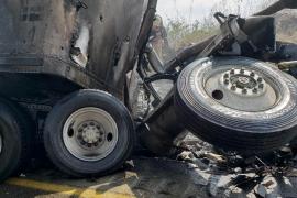  Choque de tráileres en la autopista Puebla-Ciudad Mendoza