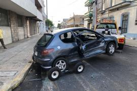  Fuerte choque en el centro de Veracruz se reporta una persona lesionada