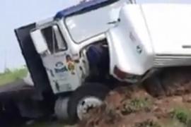 Tráiler choca en autopista Veracruz-Cardel