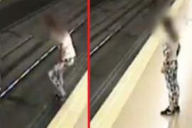 Mujer salta a las vías del Metro de Madrid; así fue rescatada