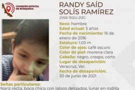 Reportan desaparecido a niño de 5 años en Veracruz