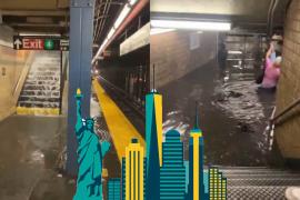 El metro de Nueva York sufre inundaciones