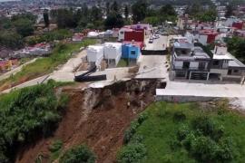 Harán obras para evitar que deslave crezca y dañe viviendas, en Xalapa