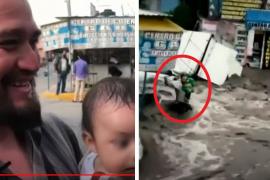 Héroe que salvó a bebé de inundación en Ecatepec